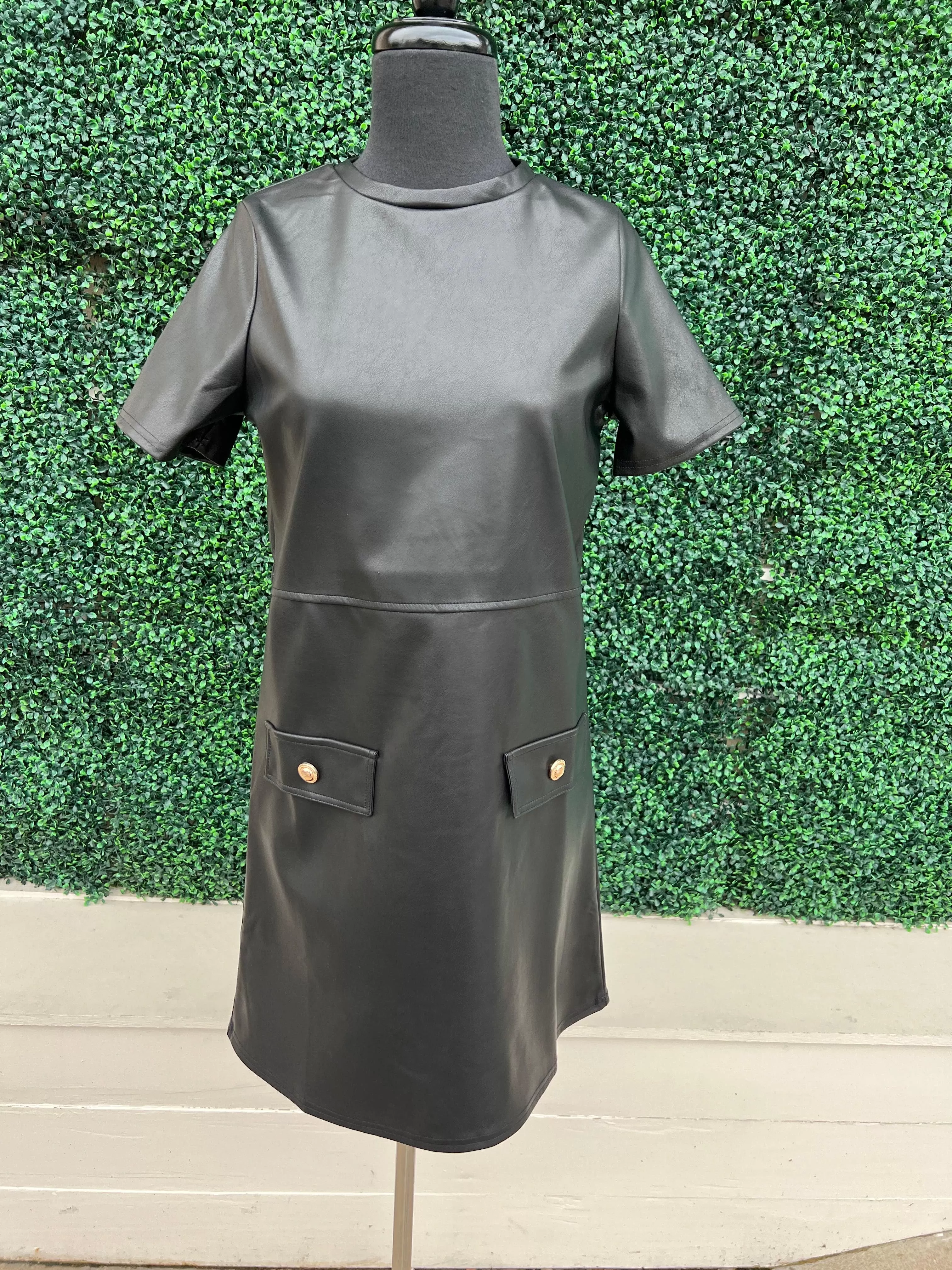 Faux Leather Jackie Dress