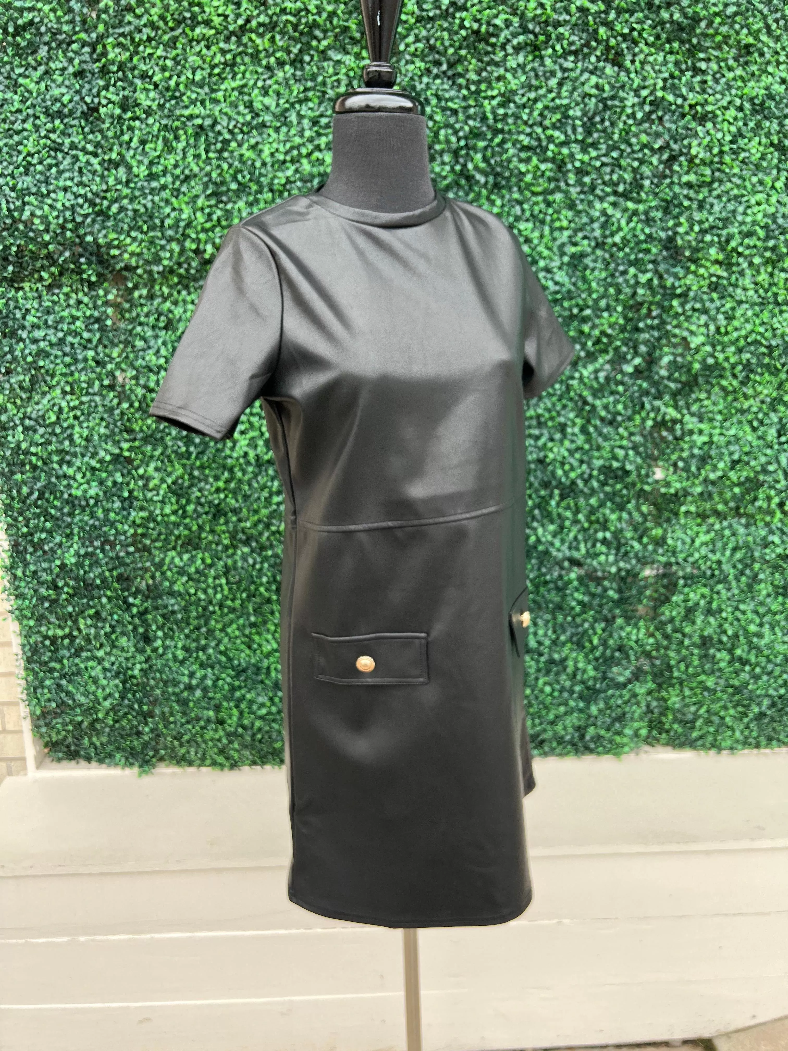 Faux Leather Jackie Dress