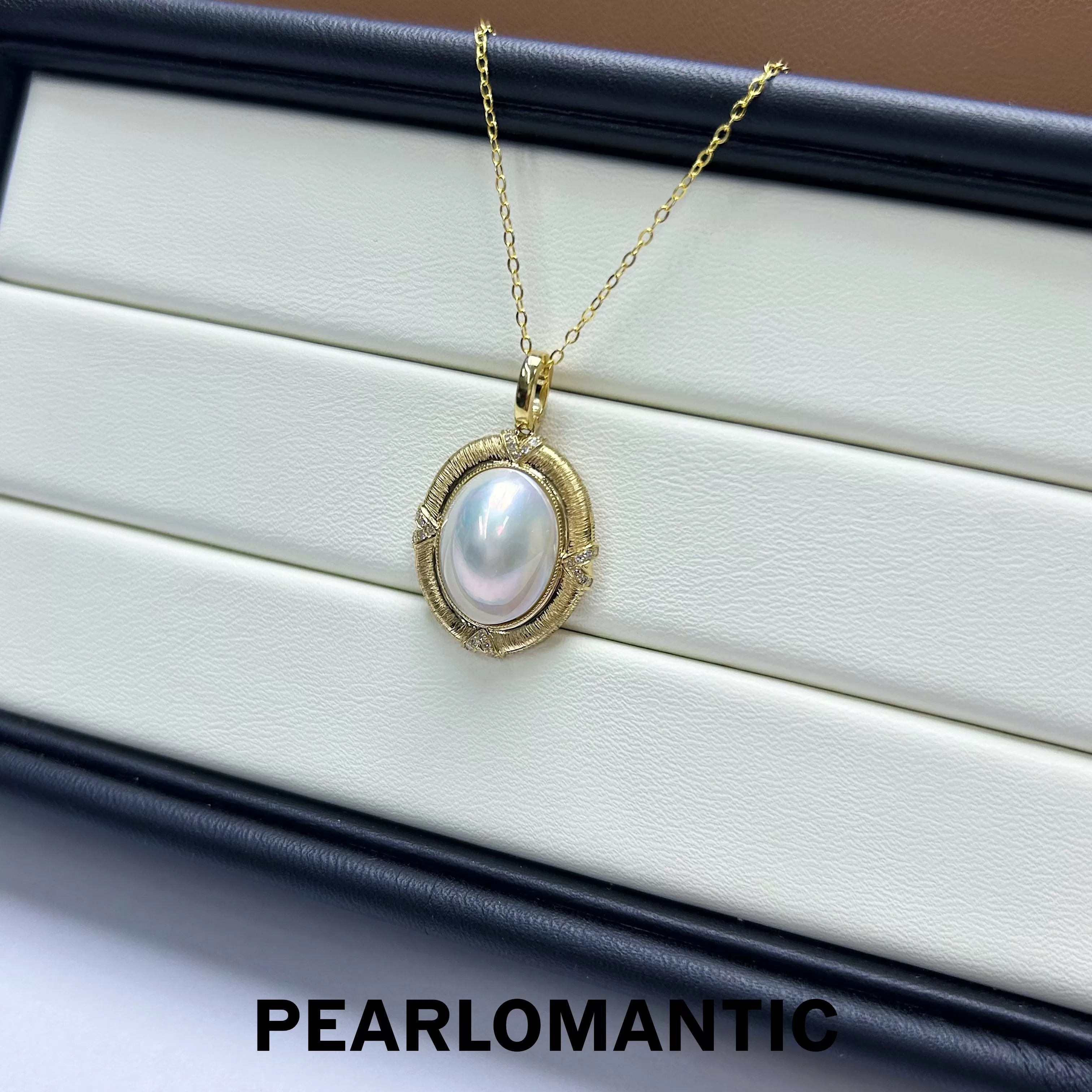 [Fine Jewelry] Japanese Mabe Pearl 11*15mm All-purpose Clasp Pendant w/ 18k Gold, Diamond & MOP