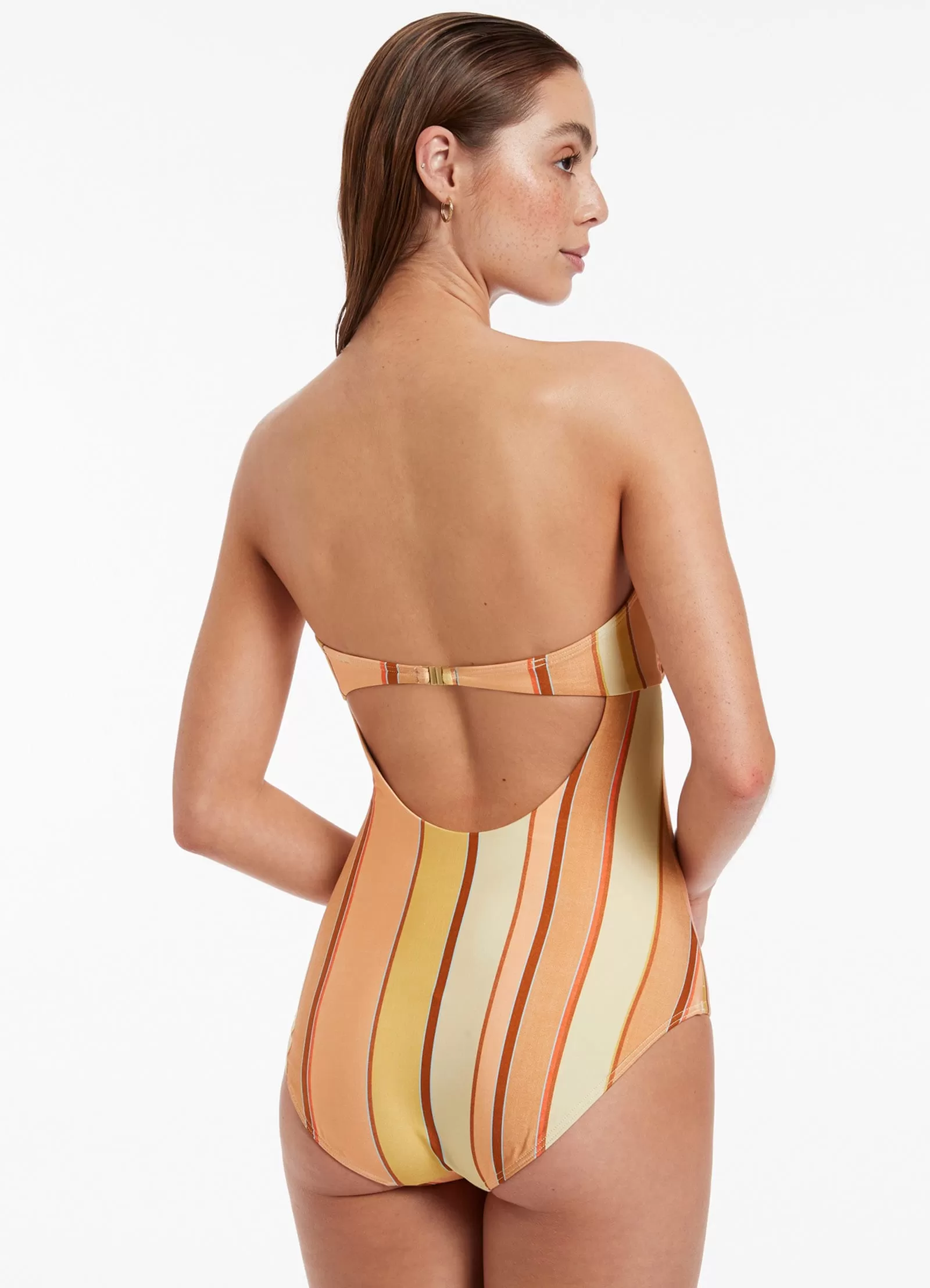 Fira Stripe Bandeau One Piece - Marigold