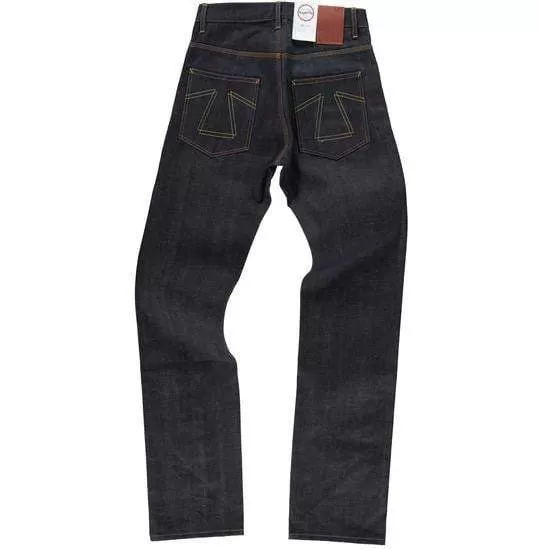 Fit 67 Loose Straight Selvedge Denim Jeans, Indigo Blue