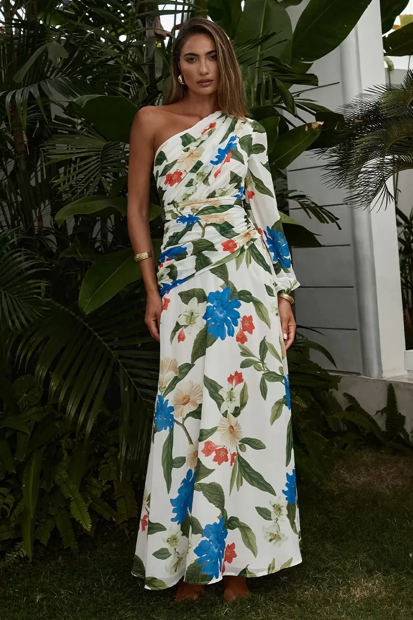 Flora Maxi Dress - White Floral