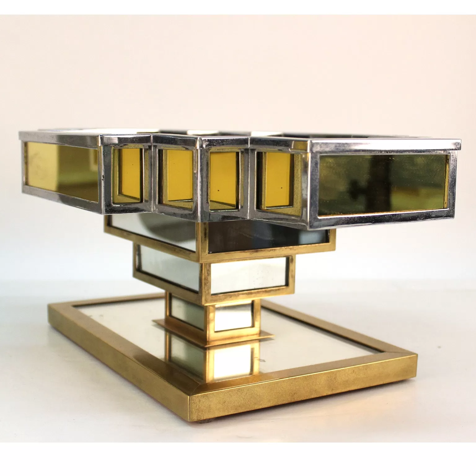 French Art Deco Mirrored Architectural Centerpieces, Pair