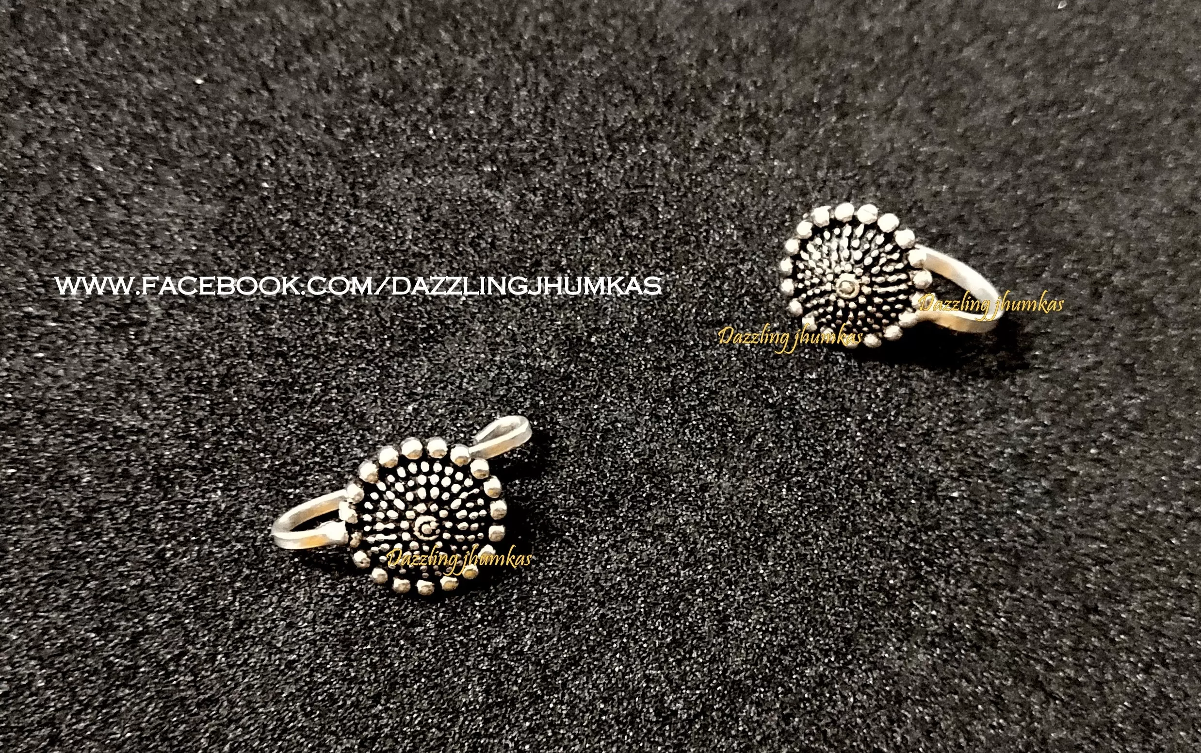 German Silver Oxidised Surya Nose pins/ring