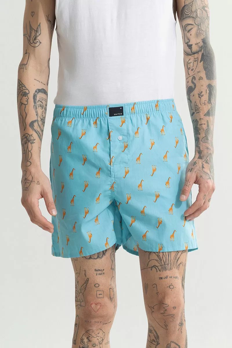 Giraffe Print Blue Boxer