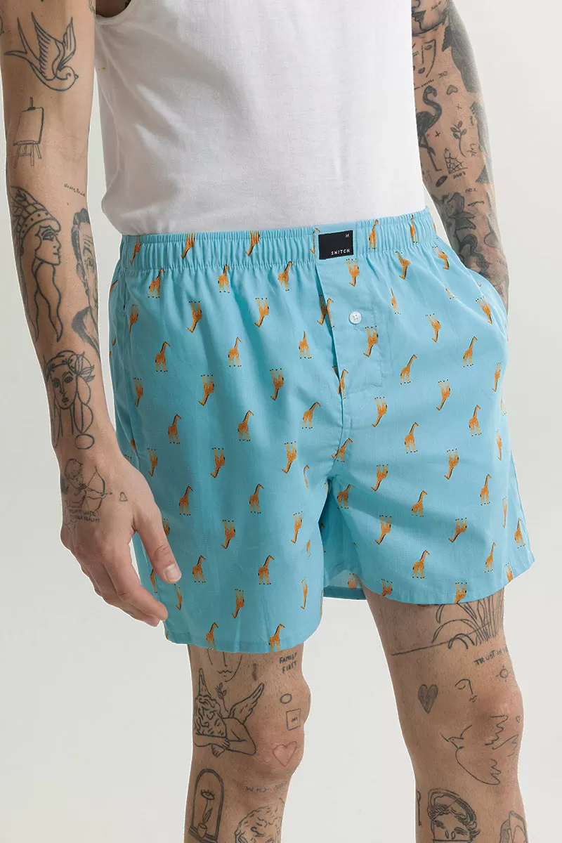 Giraffe Print Blue Boxer