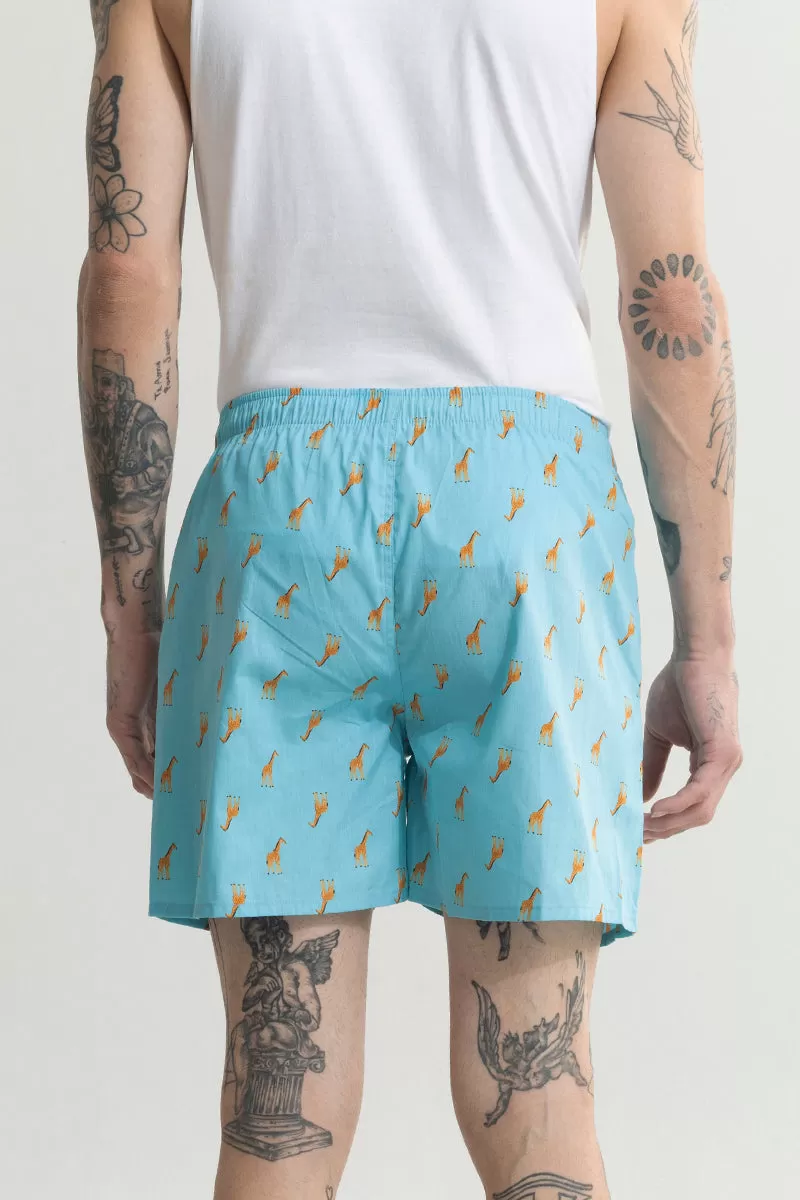 Giraffe Print Blue Boxer