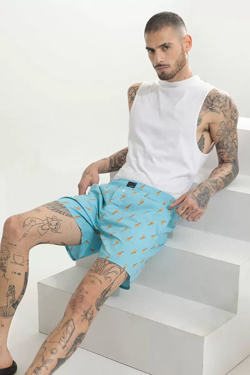 Giraffe Print Blue Boxer