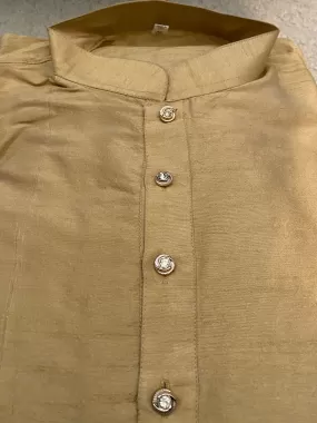 Golden Beige Men’s Kurta Set With Pajama Pants