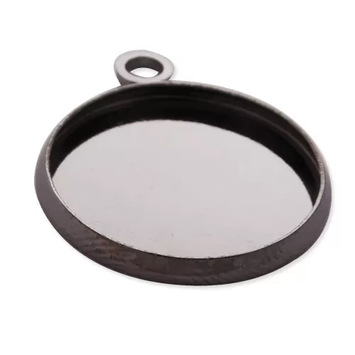 Gun Metal Black Plated Pendant trays,lead and nickle free,fit 16mm round glass cabocon, sold 50pcs per pkg