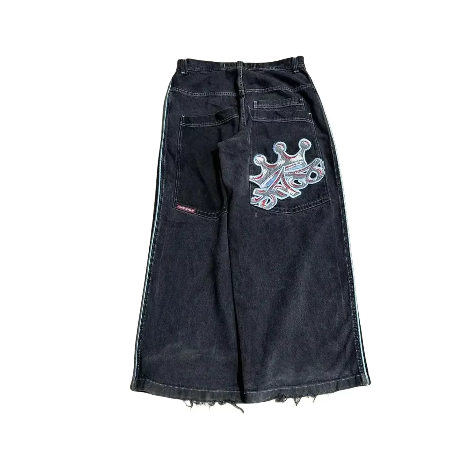 Harajuku Hip Hop Anime Graphic Baggy Jeans Print Jeans Denim Y2k Pants Men Women Gun Girl Goth New High Waist Wide Trousers