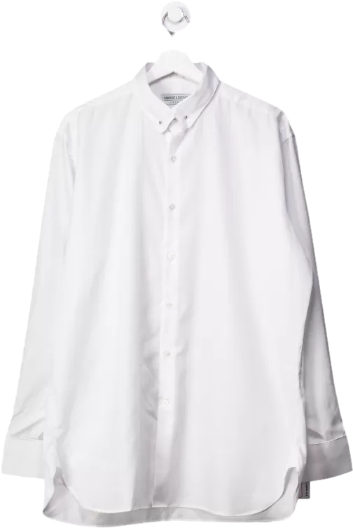 Hawkins & Shepherd White Button Up Formal Shirt 16.5" Collar UK L/XL