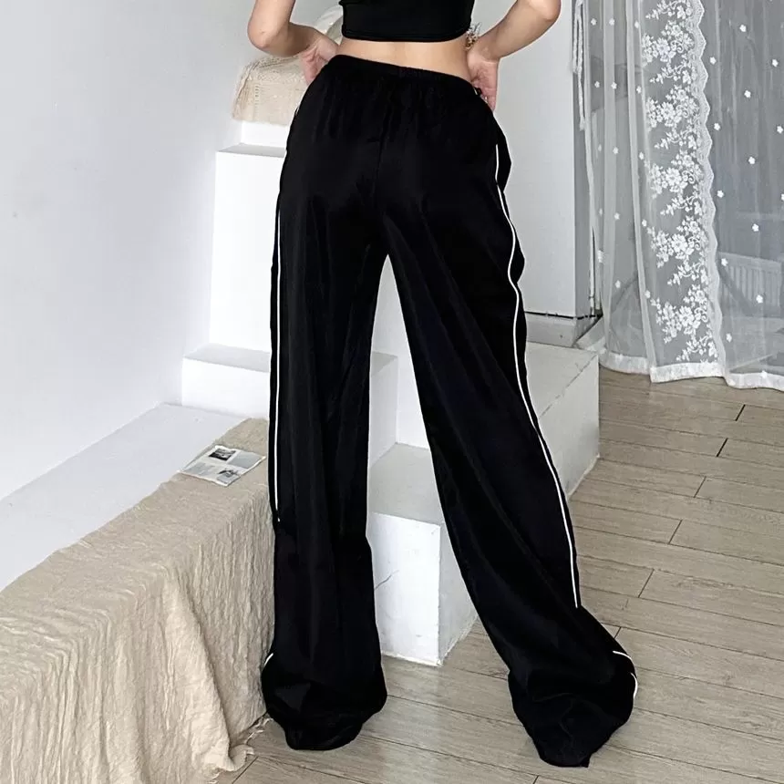 High Waist Striped Loose-Fit Wide-Leg Sweatpants dd20