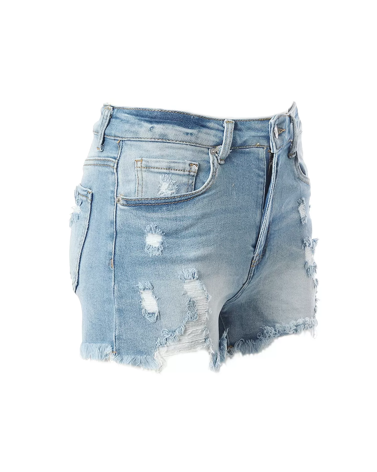 Junior Fit Classic Mid Rise Distressed Denim Frayed Cute Shorts