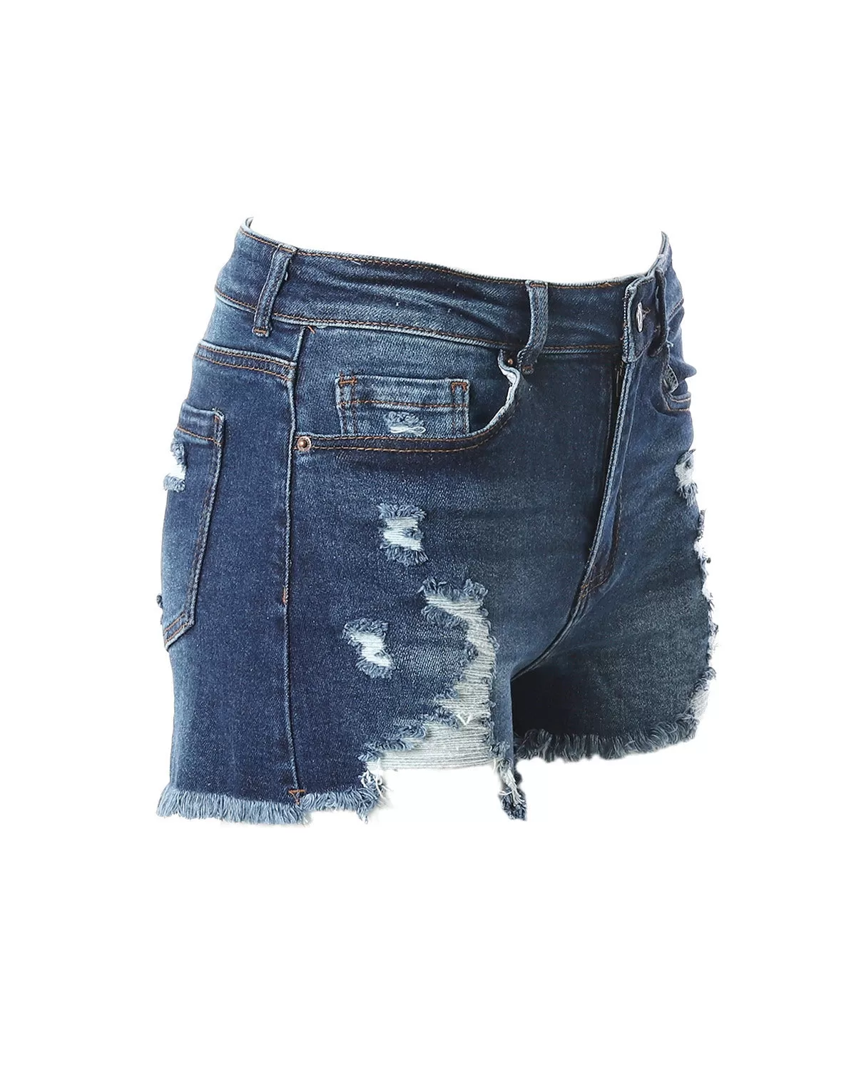 Junior Fit Classic Mid Rise Distressed Denim Frayed Cute Shorts