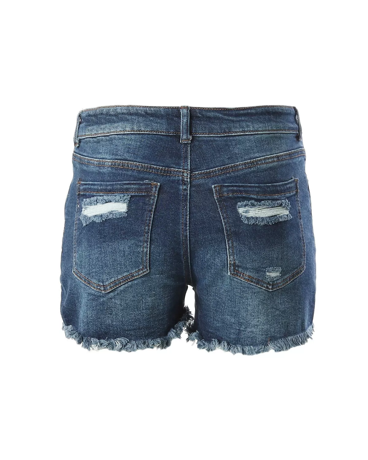 Junior Fit Classic Mid Rise Distressed Denim Frayed Cute Shorts