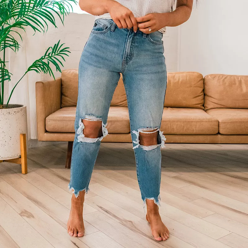 KanCan Amelia Distressed Mom Jeans