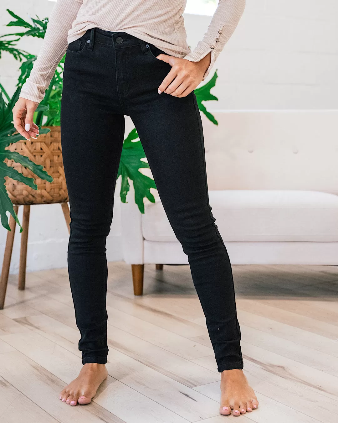 Kancan Lola Black Inner Fleece Skinny Jeans