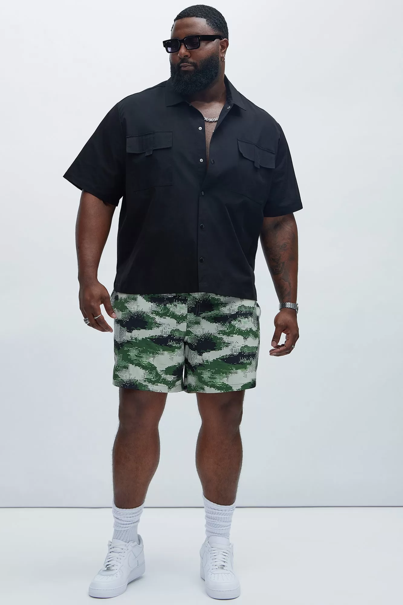 Kent Camouflage Swim Trunks - Black/combo