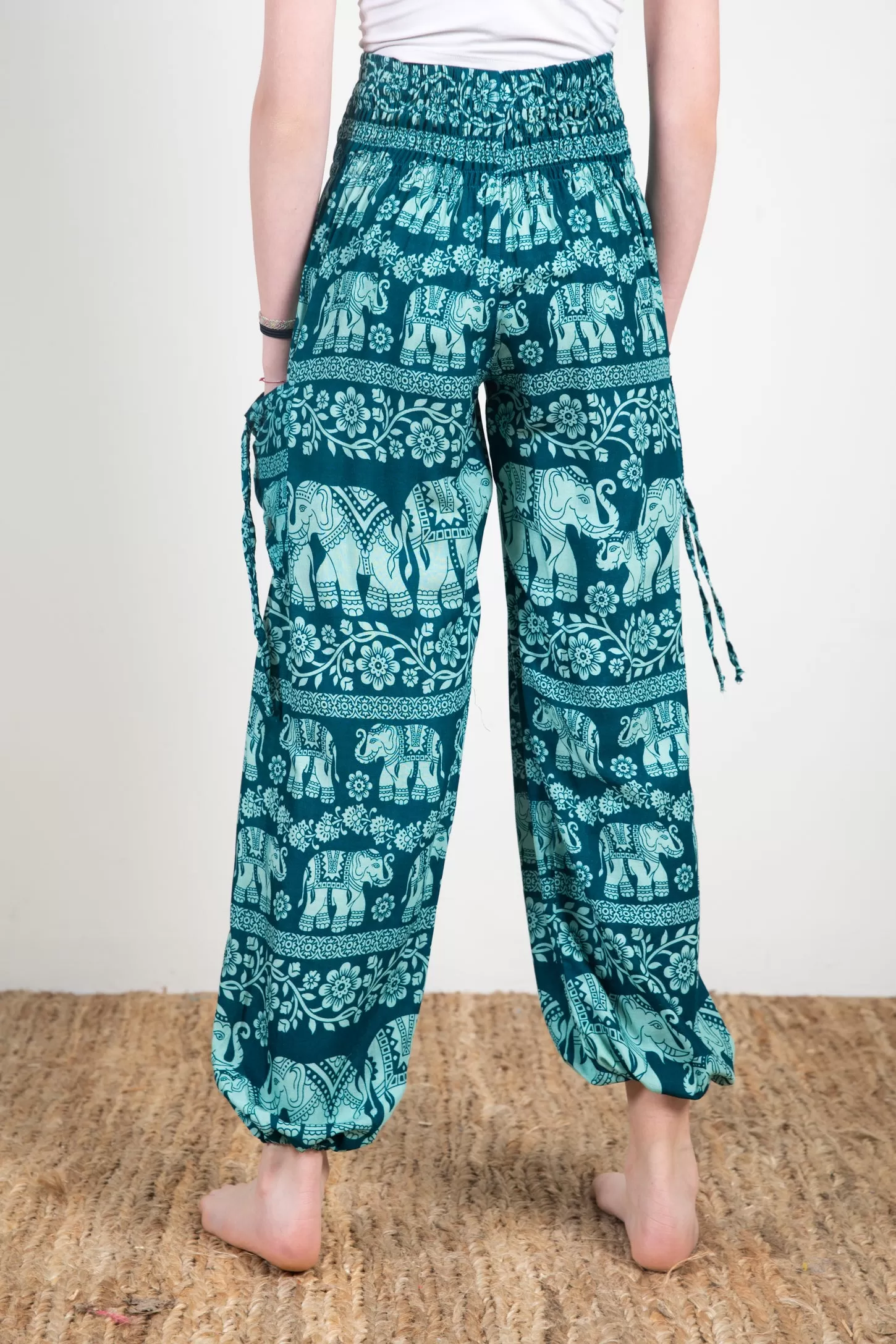 Kids Floral Elephant Harem Pants