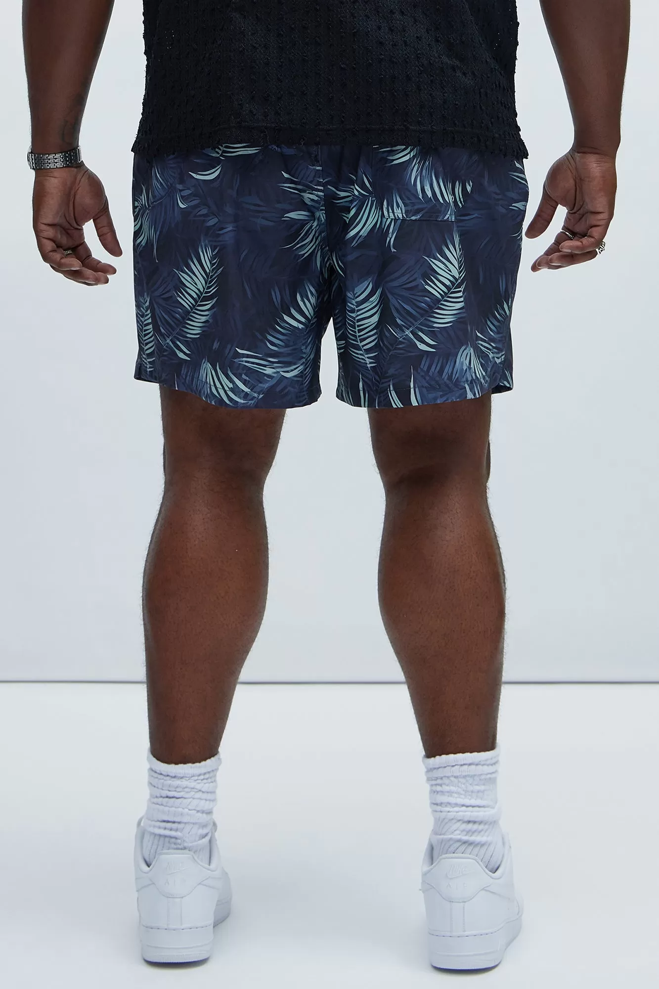 Kirk Palm Swim Trunks - Black/combo