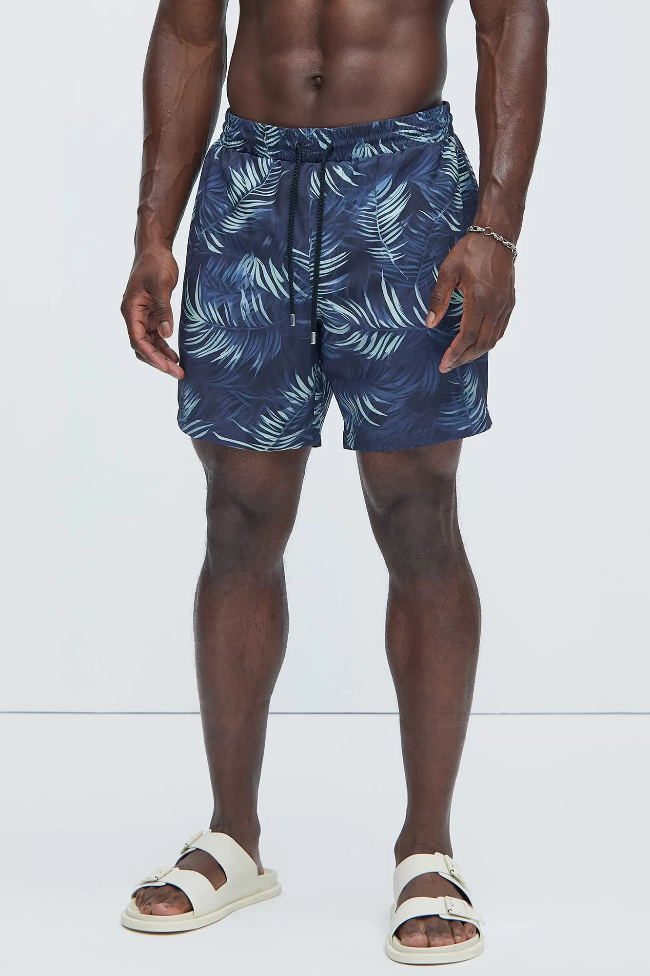 Kirk Palm Swim Trunks - Black/combo