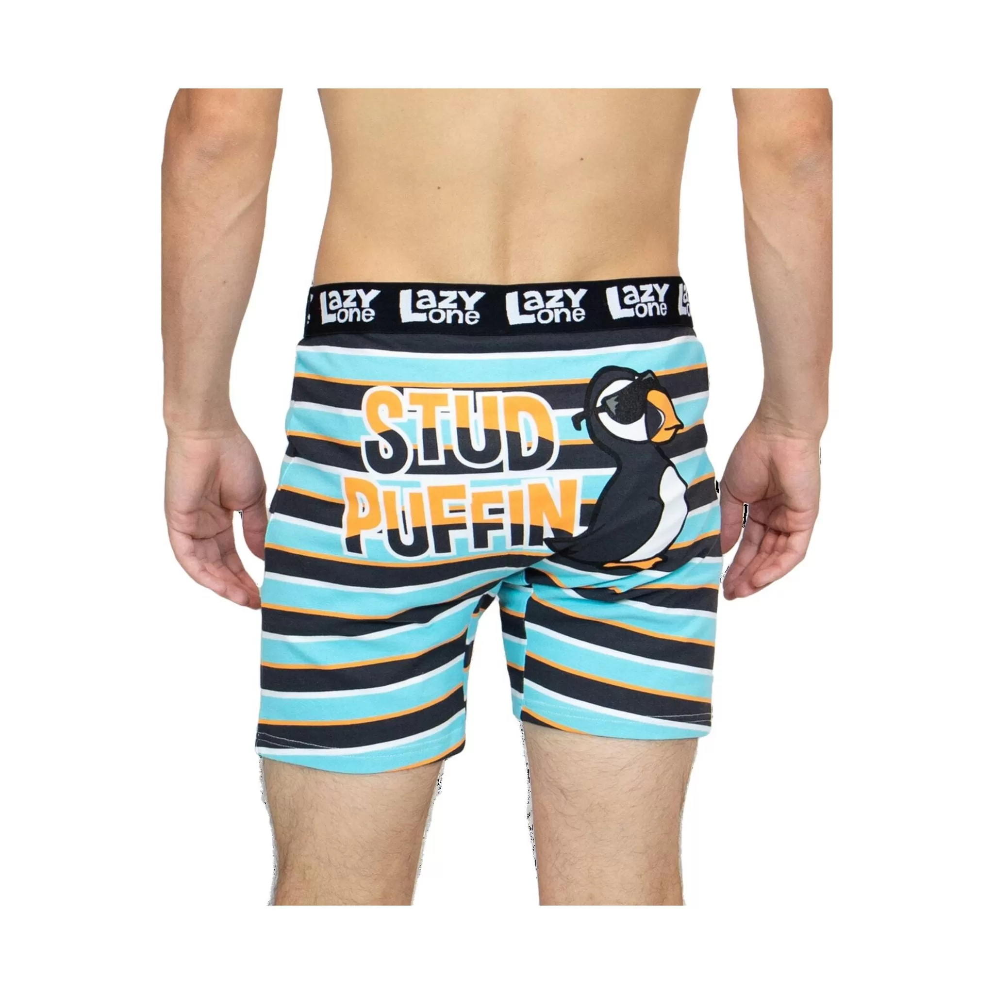 Lazy One Men's Stud Puffin Boxer Briefs - Blue/Black