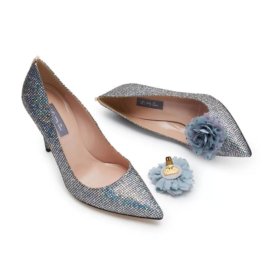 LELE X SJP ANTHRACITE PEONY SHOE CLIPS