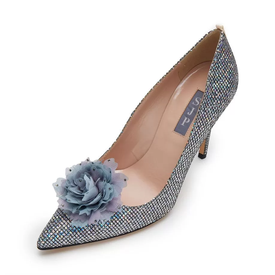 LELE X SJP ANTHRACITE PEONY SHOE CLIPS