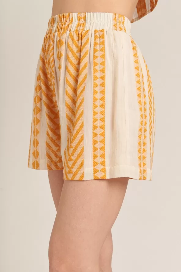 Lemon Drop Embroidered Shorts