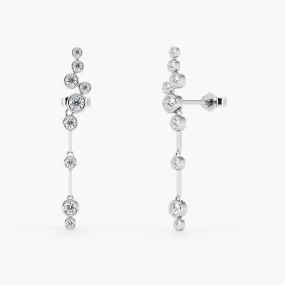 Luna Raindrop Maxi Drop Earrings Brilliant Cut Diamond 18K Gold