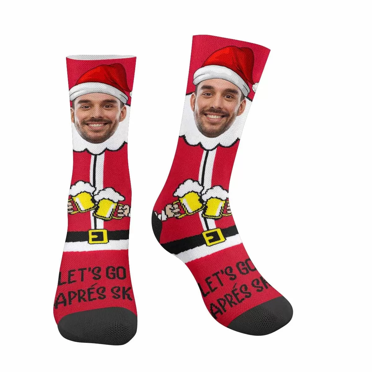 [Made In USA]Personalized Funny Photo Socks Custom Christmas Sublimated Crew Socks Gifts