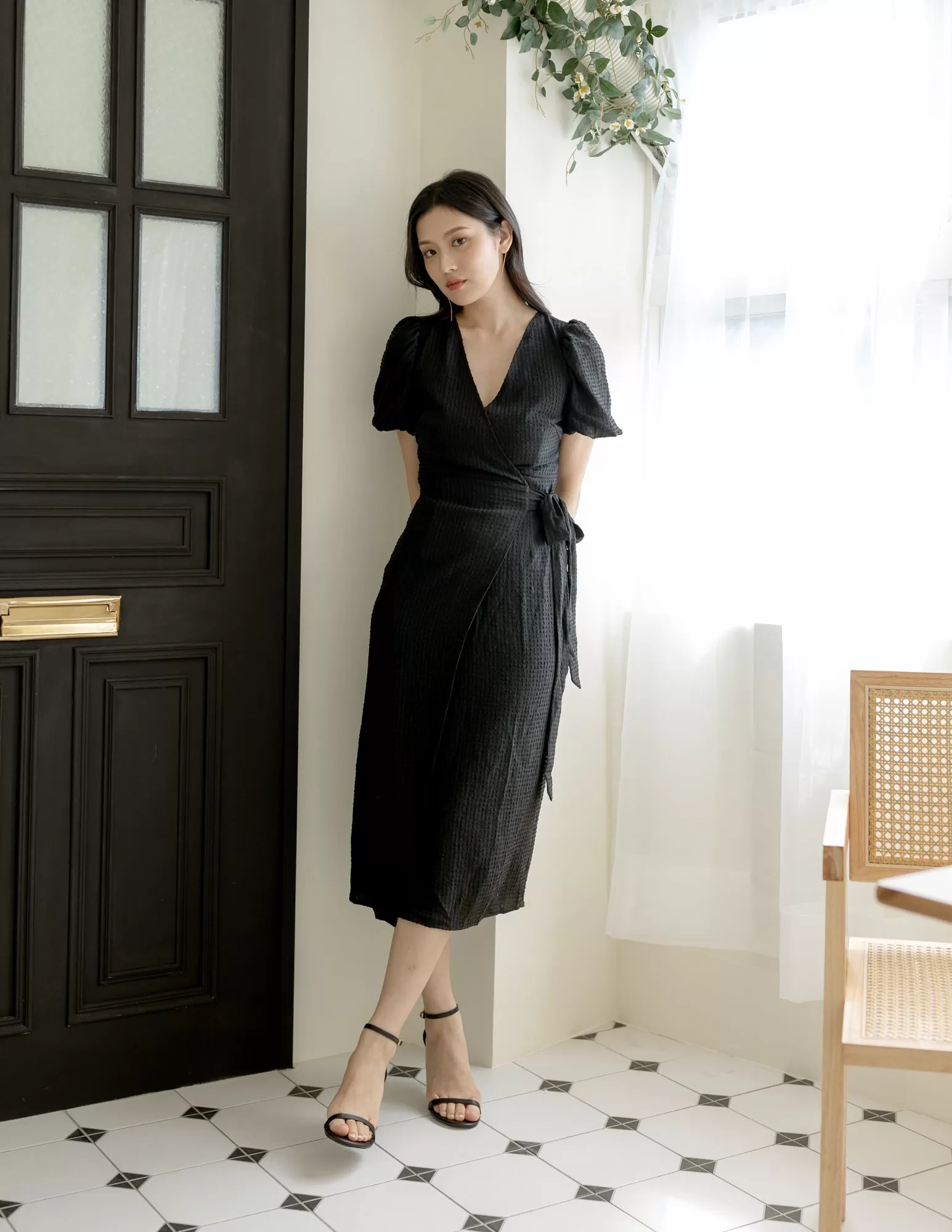 Maeve Wrap Dress in Black