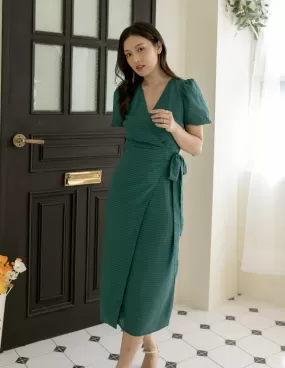 Maeve Wrap Dress in Forest Green