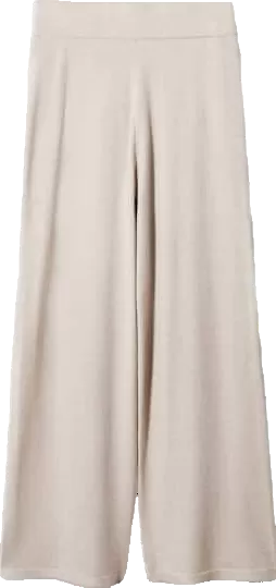 MANGO Beige Knitted Wide Leg Trousers BNWT UK S