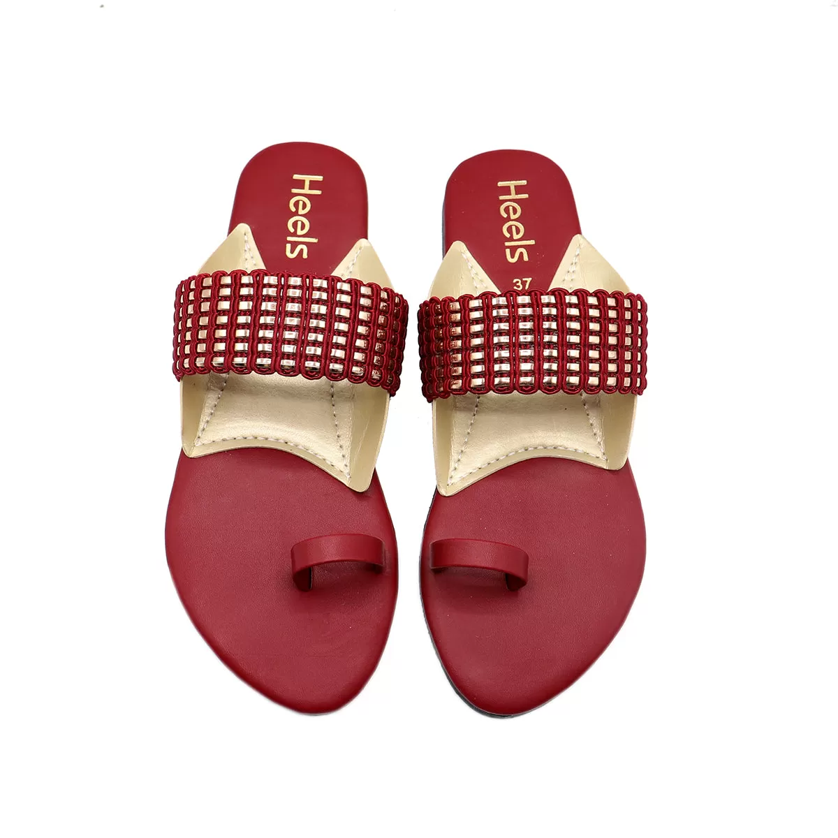 Maroon Casual Chappal 000391