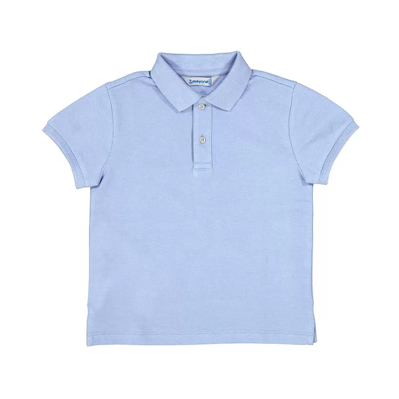 Mayoral Mini Basic Powder Blue Short Sleeve Polo_ 150-37