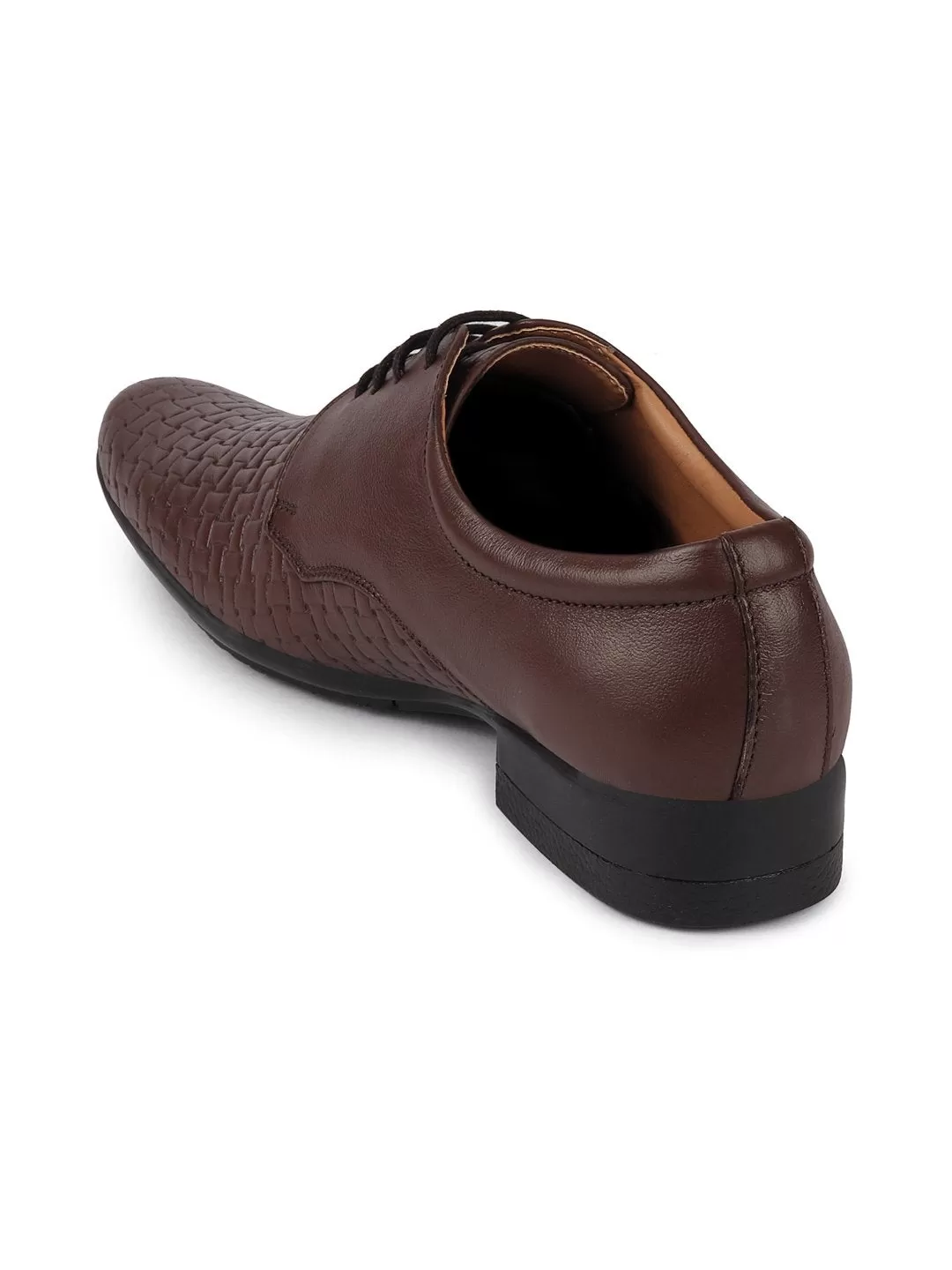 Men Brown Formal Leather Lace Up Shoes