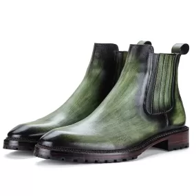 Mens Chelsea Boots- Green