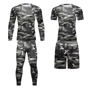 Men's Jungle Camouflage 4 Piece Elite Compression Set