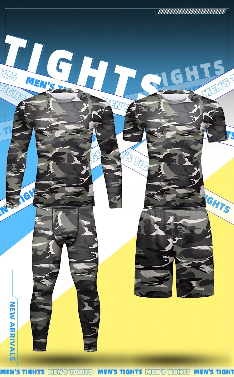 Men's Jungle Camouflage 4 Piece Elite Compression Set