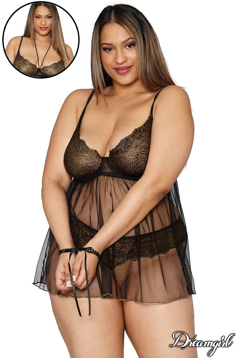 Metallic Pearl Babydoll