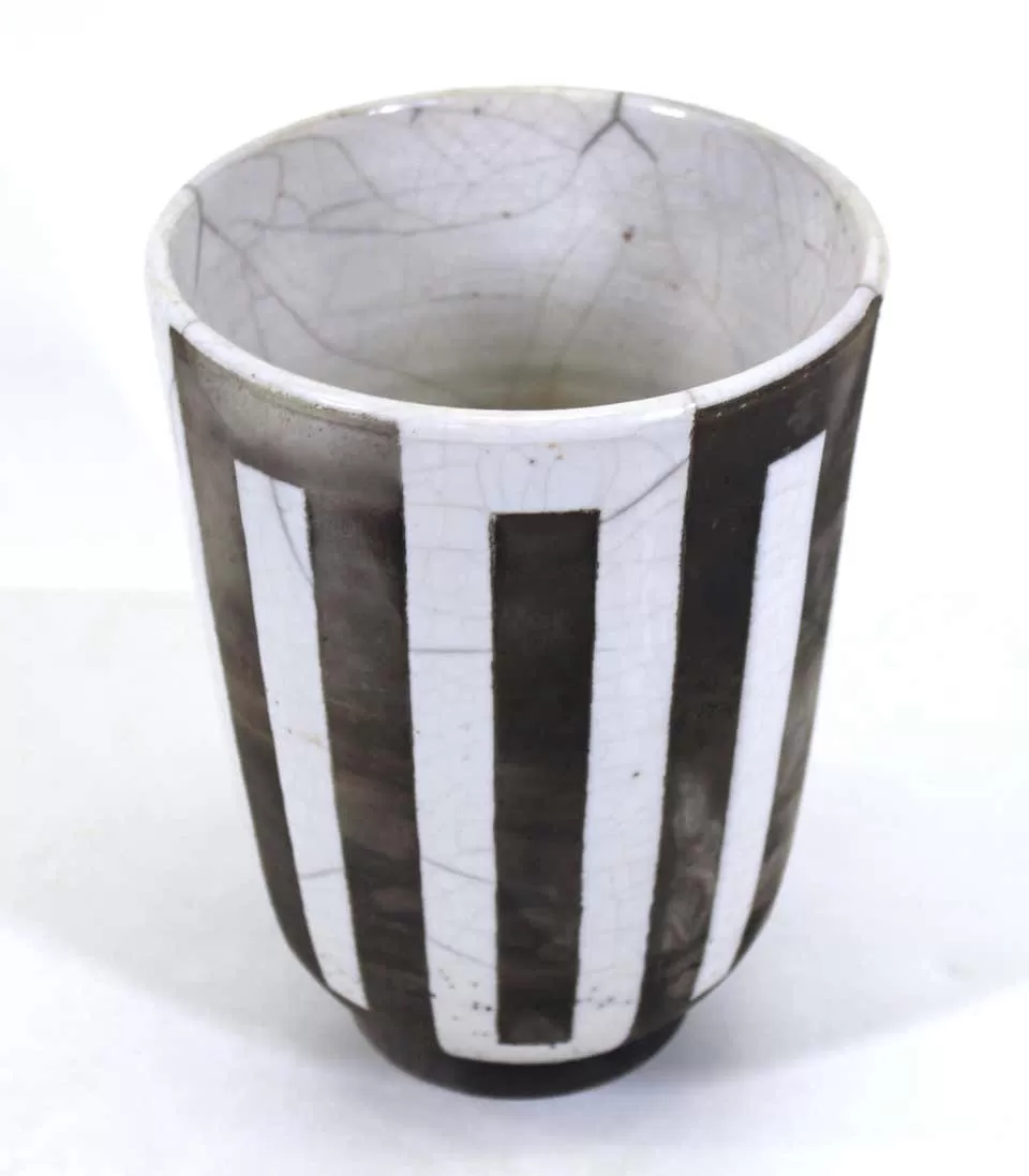 Modern Studio Pottery Vase with Geometric Pattern