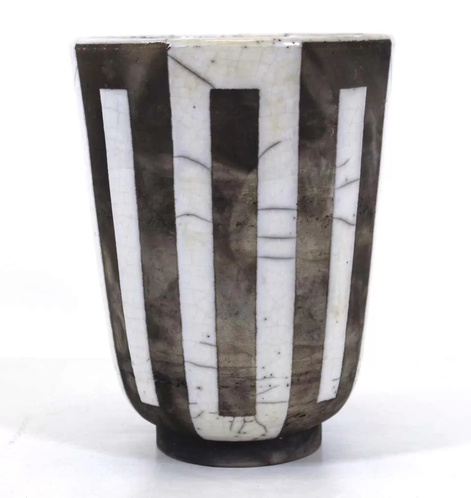 Modern Studio Pottery Vase with Geometric Pattern