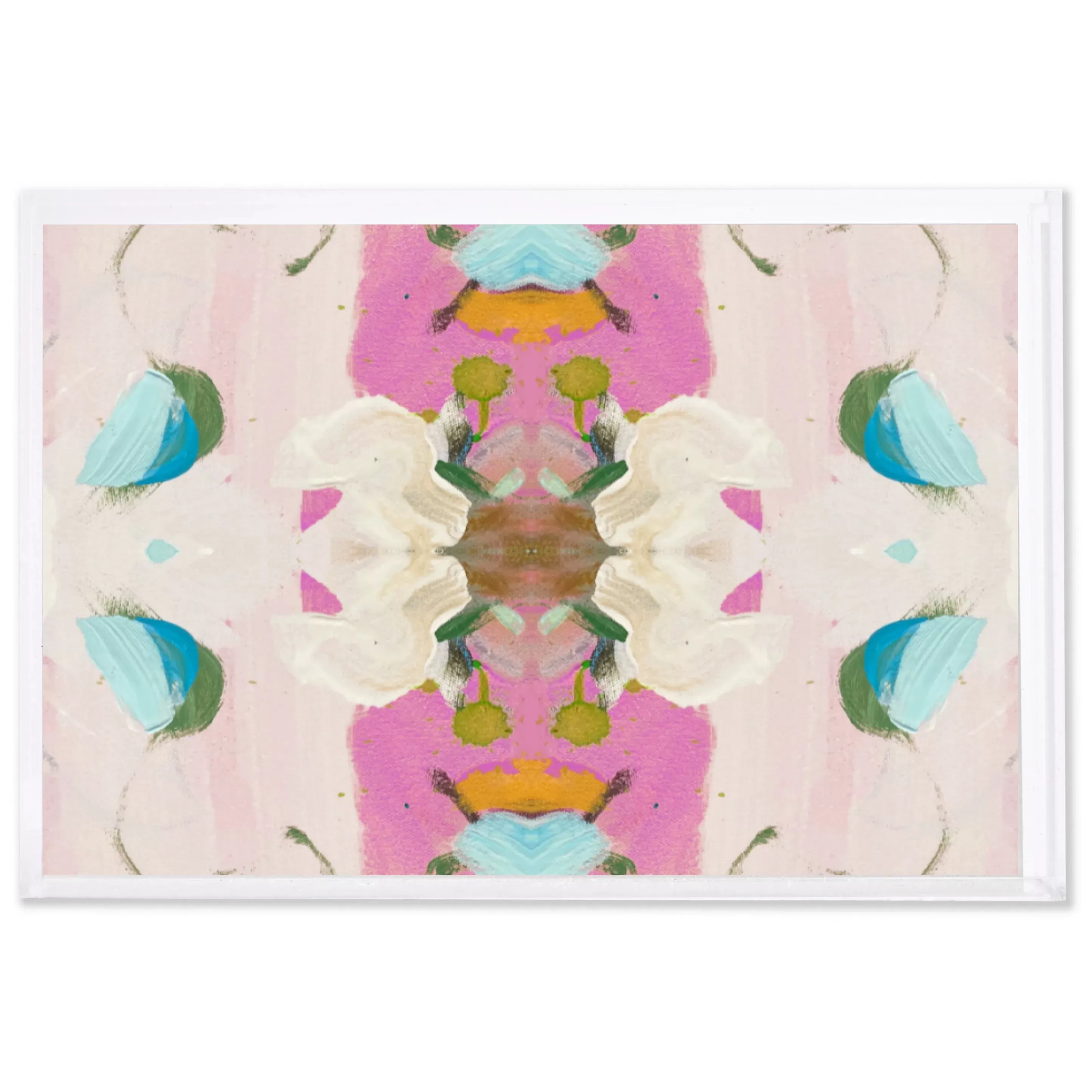 Monets Garden Pink Acrylic Tray