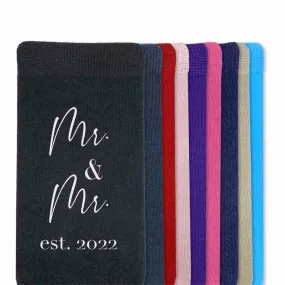 Mr. & Mr. Wedding Socks - Personalized Cotton Socks for Men