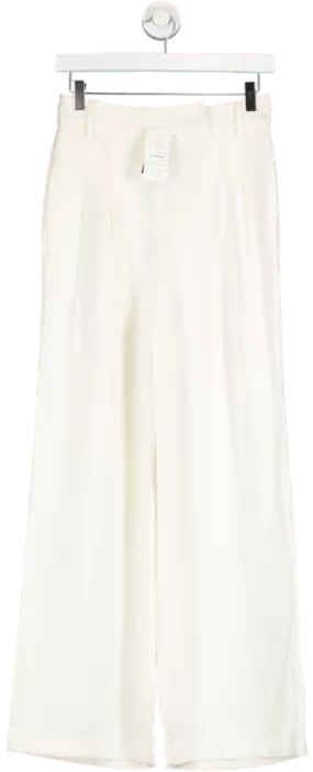 New Look Cream Viscose Twill Wide Leg Trousers UK 6