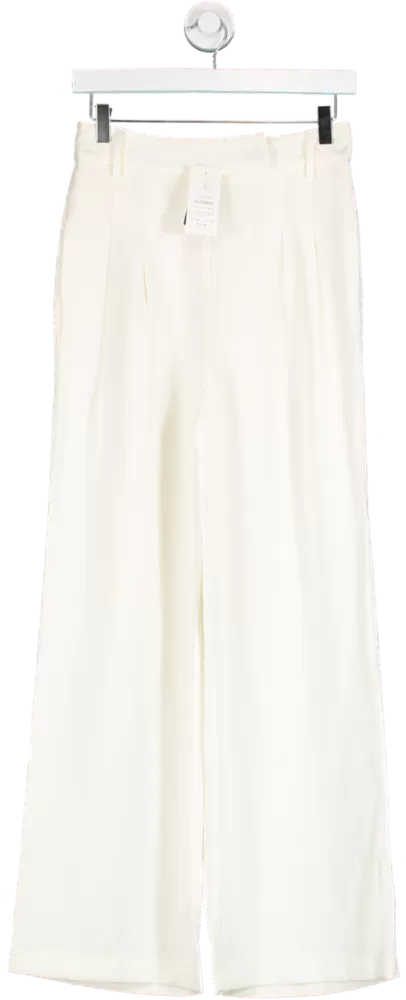 New Look Cream Viscose Twill Wide Leg Trousers UK 6