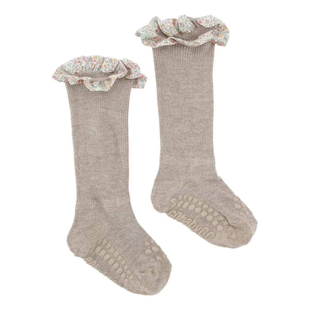 Non-slip Socks Bamboo Sand, Liberty Ruffle