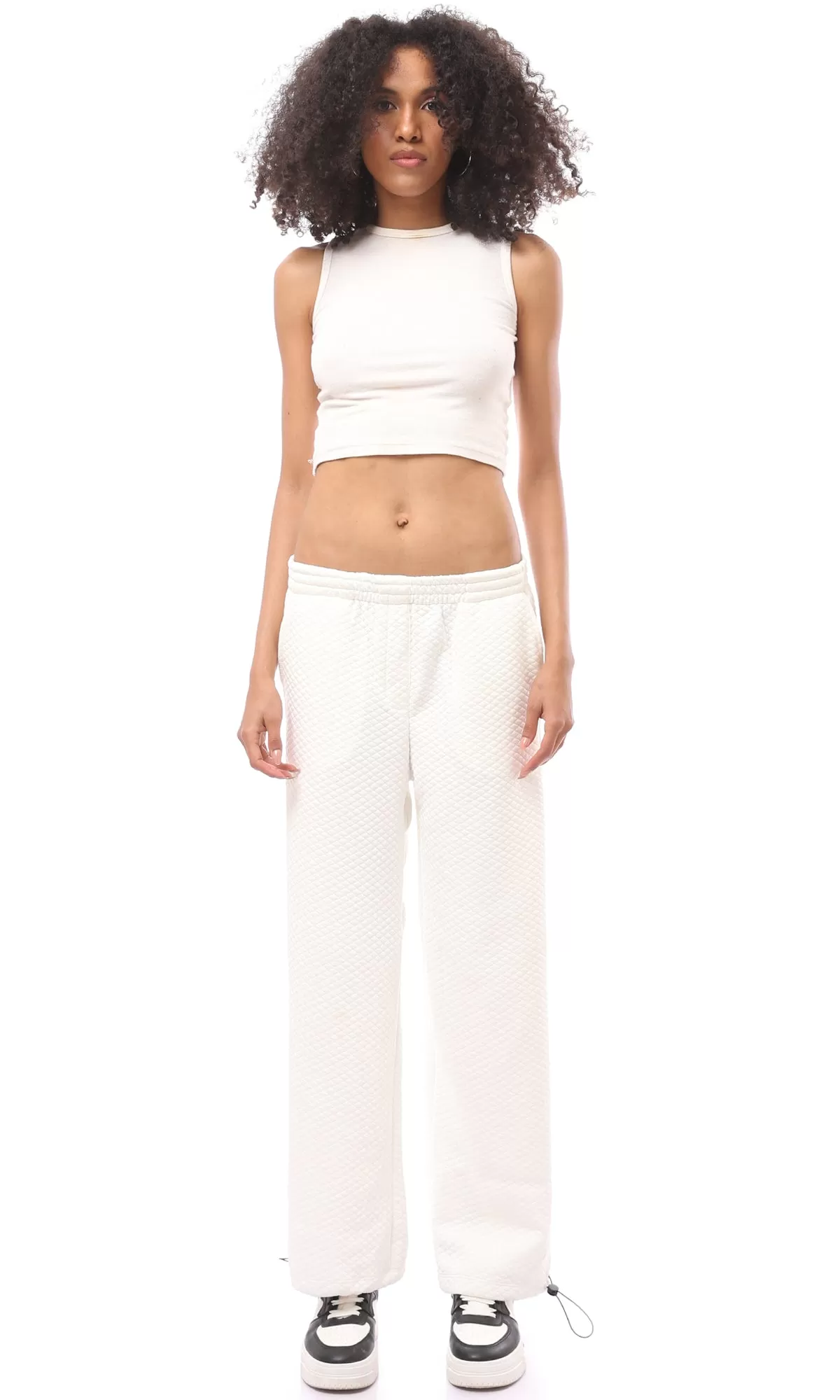 O175017 Relaxed Leg Off-White Self Pattern Pants